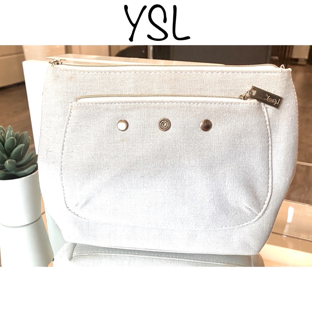 YSL Cream with Gold Cosmetic Bag